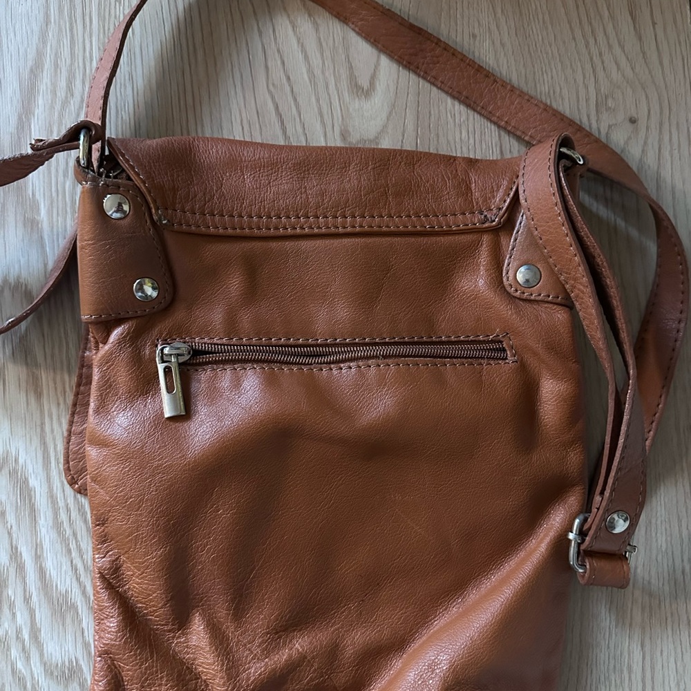 Tan Leather Crossbody Bag